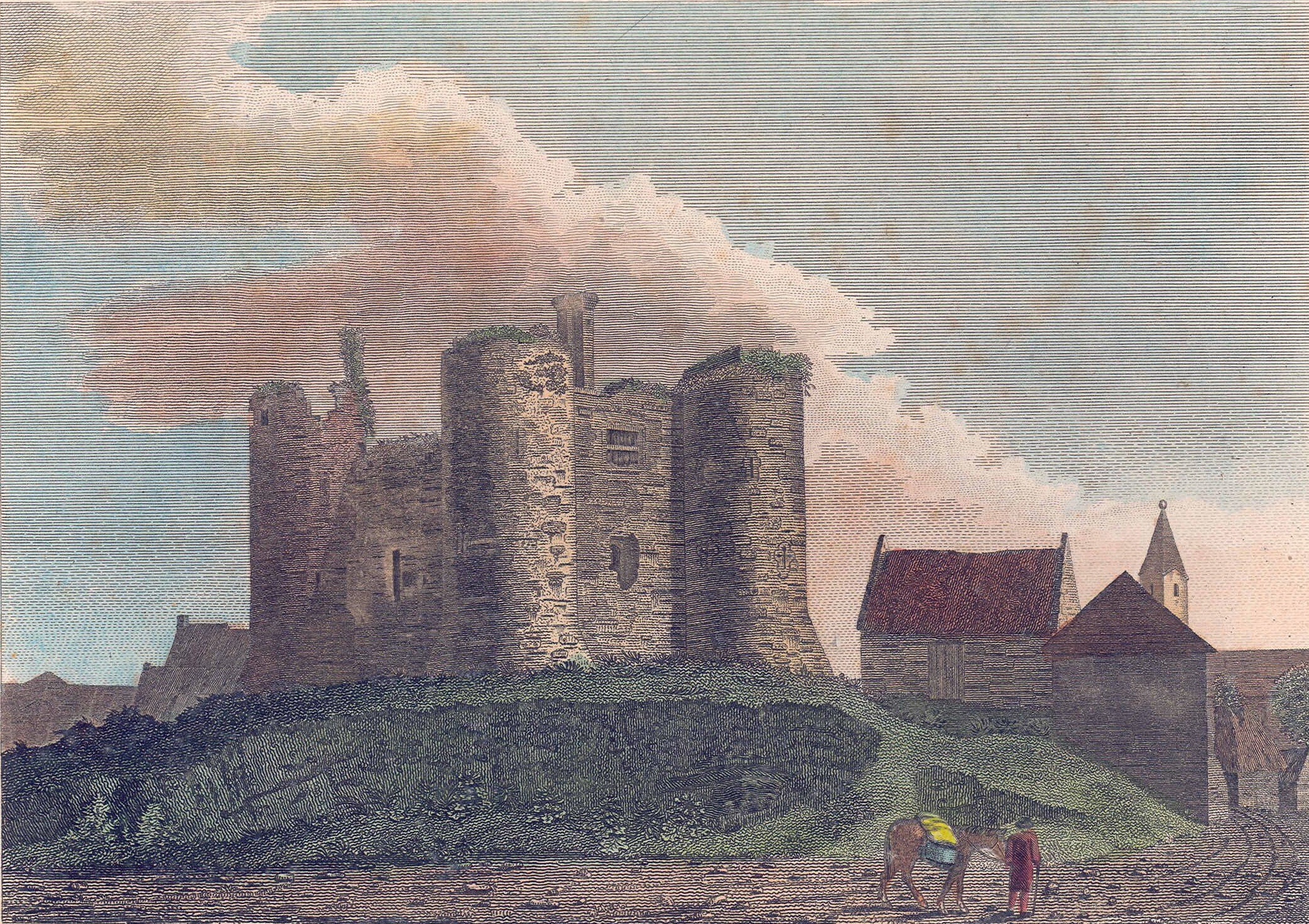 Carlow Castle, as depicted in 'Antiquities of Ireland' (1792) by Captain Francis Grose.