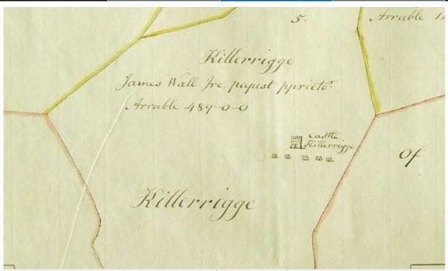 James Wall, 'papist proprietor' of Killerrig at the time of the Down Survey in 1656-8. Does any of the castle survive?!
For more, see Appendix A at this link.