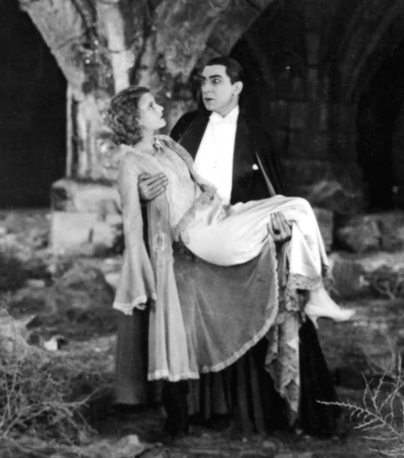 Bela Lugosi's Dracula carries Mina (Helen Chandler) off to a breakfast of sorts in the 1931 film.