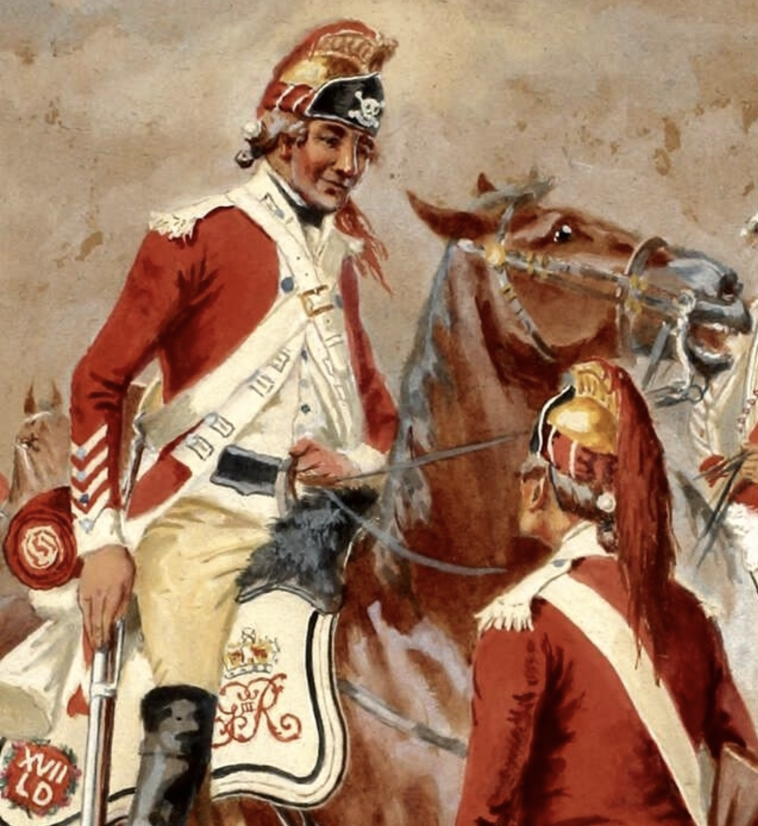 Irish Cavalrymen, 17th Regiment of Light Dragoons, in the War of the American Revolution, 1775-1783
