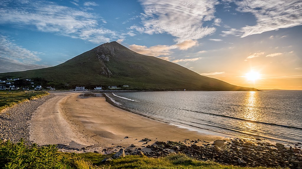 Sunset along Slievemore mountain and Doogort beach on Achill Island, Co. Mayo by Mick Reynolds.