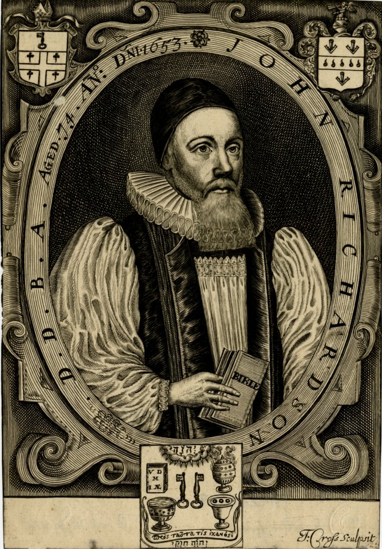 John Richardson (1580–1654), Bishop of Ardagh, son-in-law to Sir Henry Bunbury. His portrait was engraved by T. Cross and prefixed to his Choice Observations.
