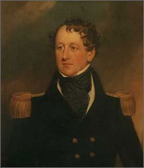 You needed a lot of neck to be a sailor in the 1830s. And judging by this portrait of Captain William McClintock Bunbury, he wasn't short of neck. The portrait is held at Lisnavagh, the mansion he commissioned during the 1840s. The portrait suggests a kindly
man whose sea-faring career ensured he was well used to staring into the middle distance. 