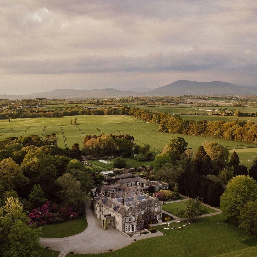 Aerial view of Lisnavagh, 2021.