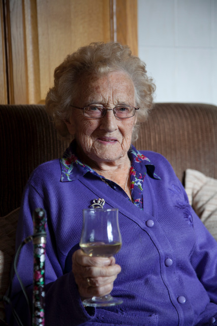 Bridget Aspell (1910-2014), Shop Assistant and Housewife, of Yellowbog, Kilcullen, County Kildare. Photo: James Fennell.