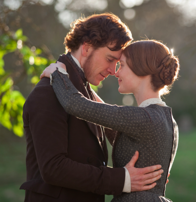 A scene from 'Jane Eyre' (2011) with Michael Fassbender and Mia Wasikowska.