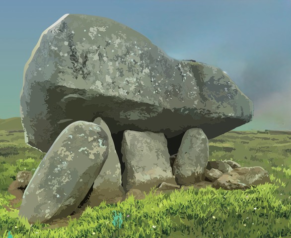 Browne's Hill Dolmen. Illustration: Derry Dillon.