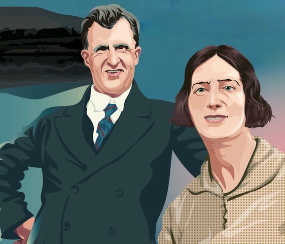 Jim and Sarah Scullin. Illustration: Derry Dillon.