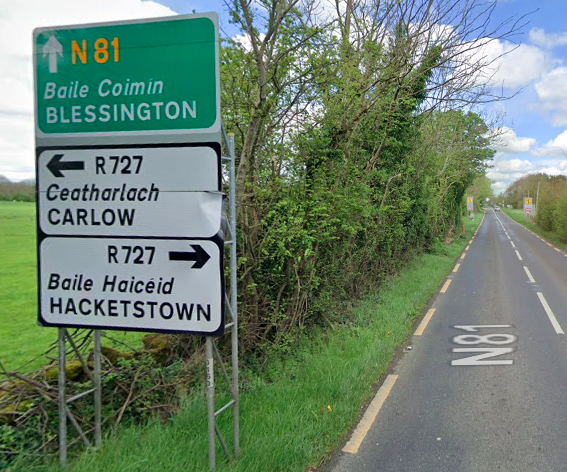 Approaching Tankardstown Cross on the N81.