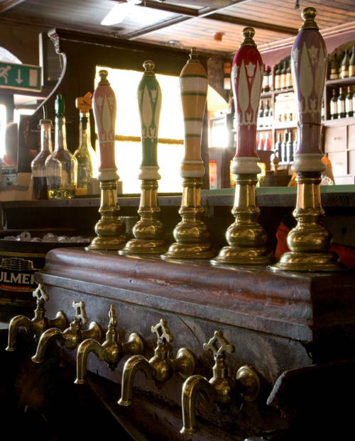 McCarthy’s commendable attention to detail extends to a handsome bank of bronze and enamel taps along the bar. Photo: James Fennell.