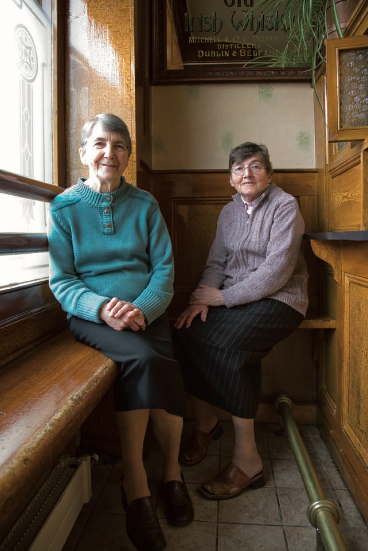 Nan Brennan (1981–2017) and Patricia Brennan (1981–2018), the owners of The Criterion. The pub shut its doors for the final time on the night of Sunday, 30 September 2018.