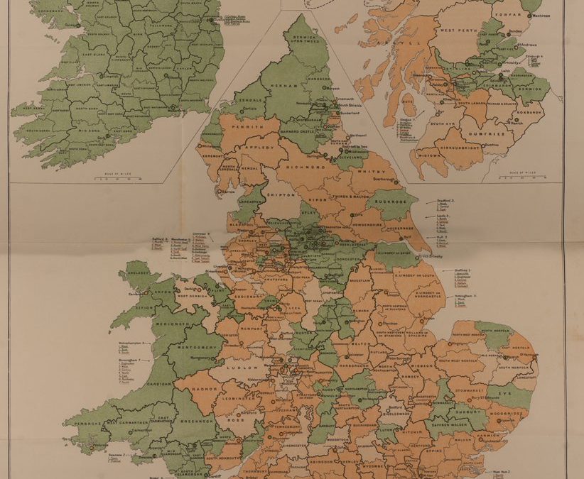 Map showing how Britain and Ireland voted over Irish Home Rule in 1886
