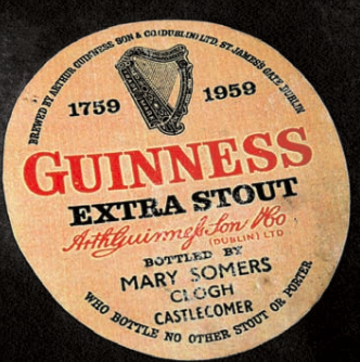 Eddie’s mother Mary Somers prided herself on the Guinness Extra Stout which she single-handedly bottled during the Guinness Bi-Centenary of 1959. Photo: James Fennell.