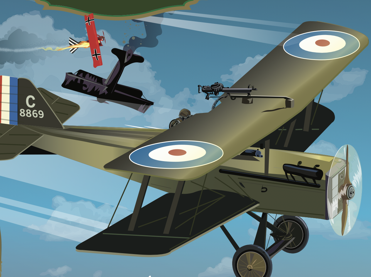 Close up of dog-fight by Derry Dillon, from the Boyle 'Past Tracks' panel.