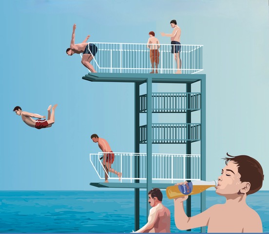 The Blackrock Baths. Illustration: Derry Dillon.