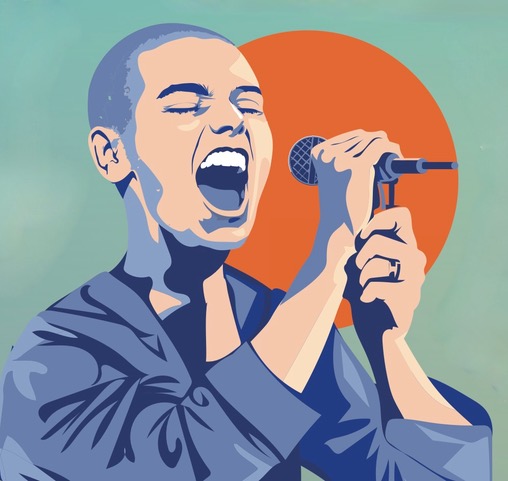 Sinéad O'Connor. Illustration: Derry Dillon.