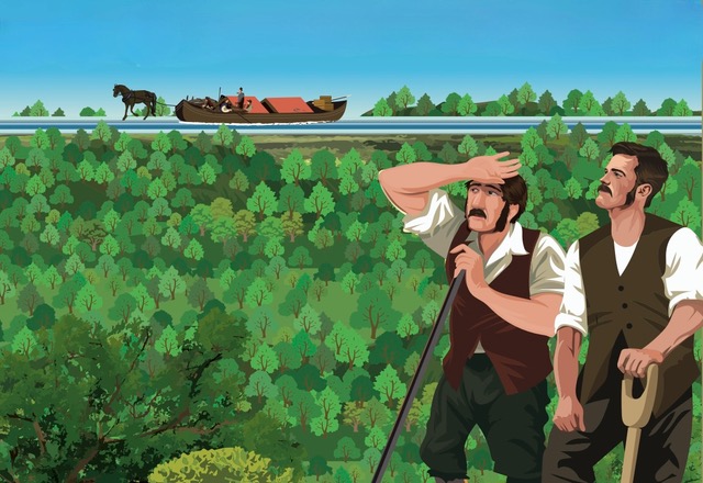 Ryevale Aquaduct. Illustration: Derry Dillon. (Waterways)