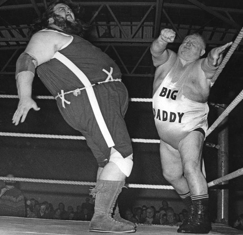 Giant Haystacks and Big Daddy ... sometimes I look back at my childhood through portals like this and my chin just gawps like a fish.