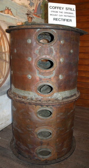 An example of a Coffey Still from Mount Gay Distillery, a rum distillery in Barbados regarded as the oldest rum distillery in the world.