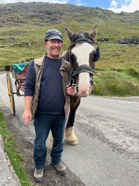Tim and Rosie in the Gap of Dunloe, 2025.