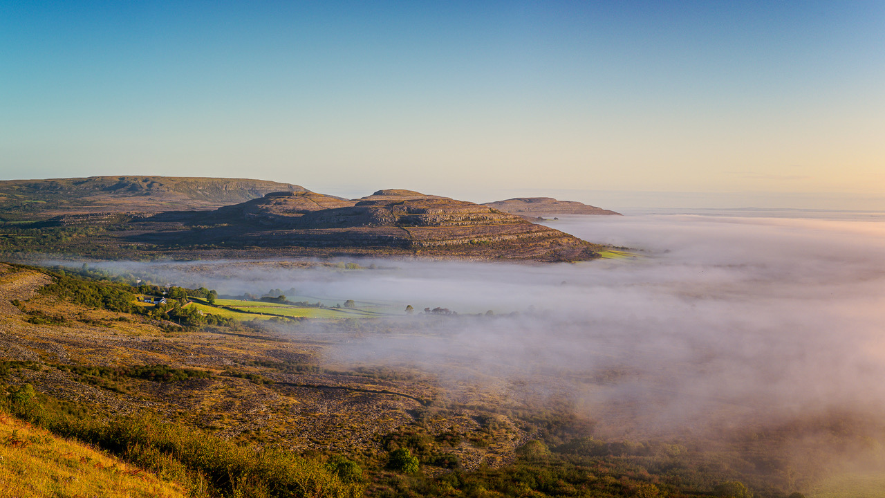 View from Turlough Mountain, near Boston, County Clare. Photo: Andreas Riemenschneider.